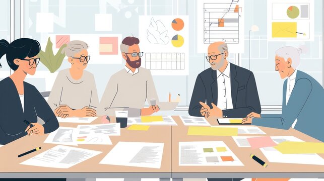 team of senior managers participating in a design thinking workshop, engaging in creative activities and discussions