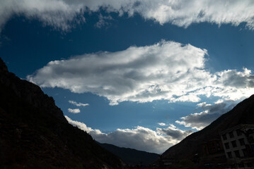 clouds over the mountains