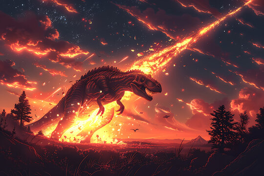 A huge impact of a meteorite that fell on the earth 66 million years ago, which led to the extinction of the dinosaurs and drastic changes in the Earth's environment