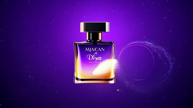 Luxury Perfume Bottle on a Purple Background
