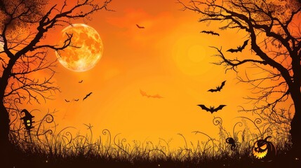 halloween background with pumpkin