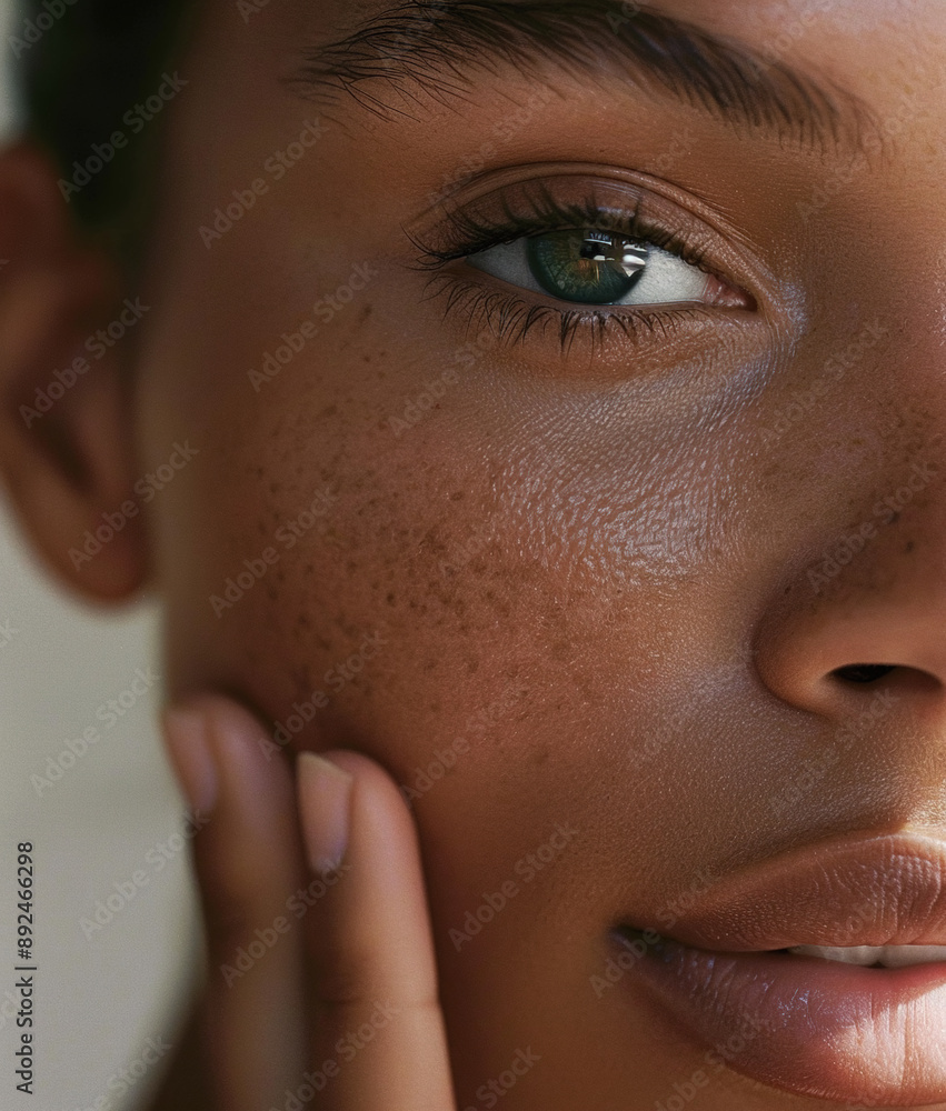 Canvas Prints Portrait of beautiful natural black woman with perfect healthy skin