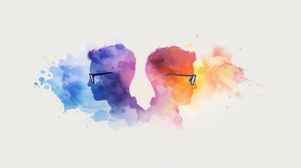 innovative teaching methods, diverse students learning, watercolor illustration, vibrant tones, isolated on white background