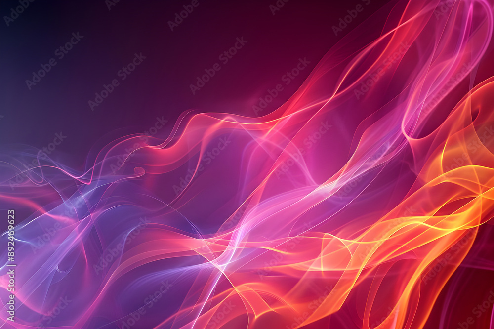 Poster abstract light wave pattern with vibrant pink, purple, and orange colors creating a dynamic and ener