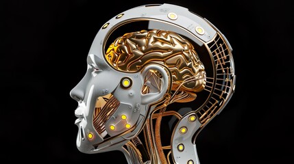 High-Tech Humanoid Robot with Intricate Mechanical Systems and Glowing Lights