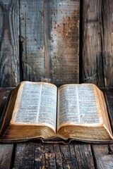 Obraz premium An open book sits on a wooden table, perfect for educational or literary concepts