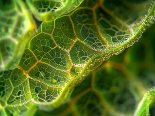 Microscopic Beauty: Leaf Epidermal Cells with Stomata Revealed in High Resolution