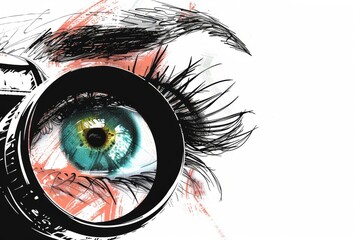 A photographer's eye intently peers through the viewfinder, completely absorbed in capturing the perfect shot. The surrounding environment fades away, leaving only the subject in focus.