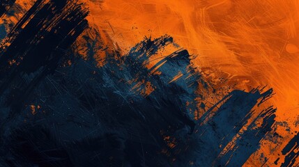 Abstract orange, black and blue background with grunge brush strokes. textures for poster and web banner design, perfect for extreme, sportswear, racing, football, motocross	