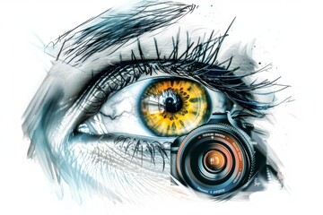 A photographer's eye intently peers through the viewfinder, lost in the pursuit of capturing the perfect shot. The surrounding world fades away, leaving only the subject and the camera.