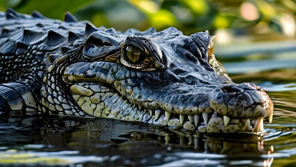 Fototapeta premium alligator in the water