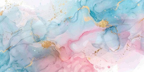 Fototapeta premium Stunning abstract marble painting features flowing blue and pink shades, perfect for artistic decor.