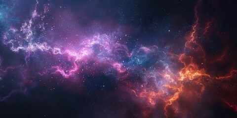 Obraz premium Colorful space galaxy cloud nebula. Stary night cosmos. Universe science astronomy. Supernova background wallpaper created by ai