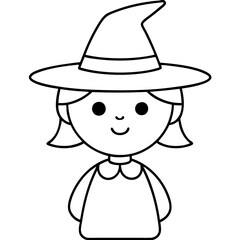 witch cute halloween Illustration vector