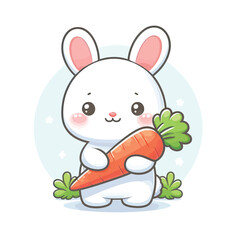 A rabbit holding a carrot Adobe Illustrator Artwork