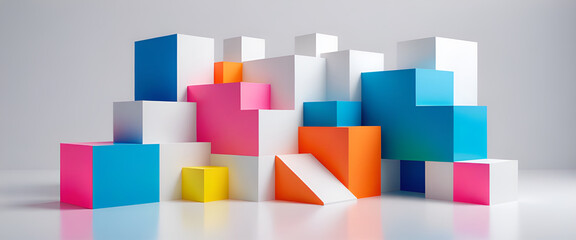 illustrazione con elementi geometrici astratti a tema surreale