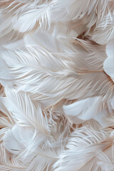 Fototapeta premium Elegant White Goose Feathers Seamless Tile for Soft and Natural Texture Designs..