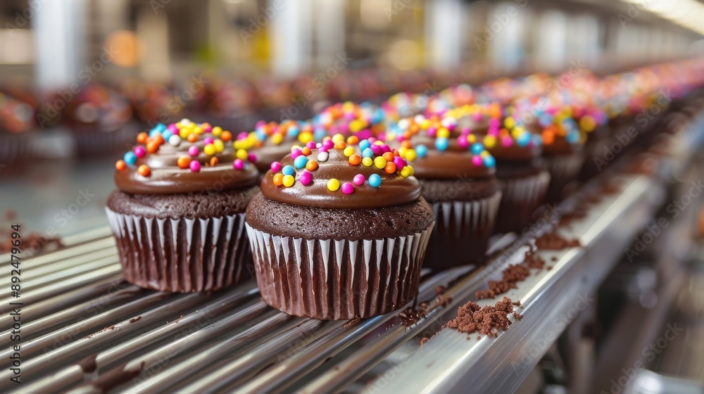 Sticker cupcakes with icing and sprinkles