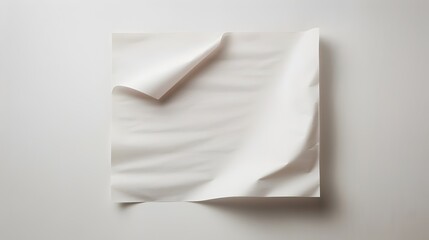 Crumpled White Paper Texture Abstract Minimal Background