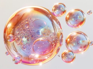bubbles on the white background