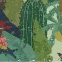 Oil paintings and various flowers, tigers, monkeys, birds, venomous snakes, tropical leaves are beautiful