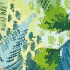 Oil paintings and various flowers, tigers, monkeys, birds, venomous snakes, tropical leaves are beautiful