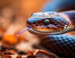 Fototapeta premium Close-Up Realistic Snake Tongue with Detailed Texture