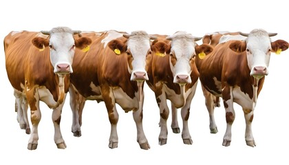 Cows on a white background