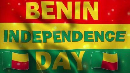 Benin Independence Day Animated Text Celebration Motion Graphic | Benin Independence Day August 1 