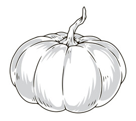 Ripe pumpkin monochrome vintage label