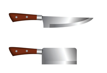 Kitchen Knives Realistic. Cooking objects and utensils concept vector