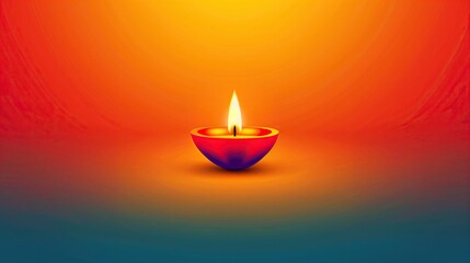 vibrant festive gradient background with diwali diya glowing lit candle lamp hindu festival celebration concept
