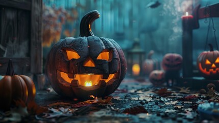halloween pumpkin in the park