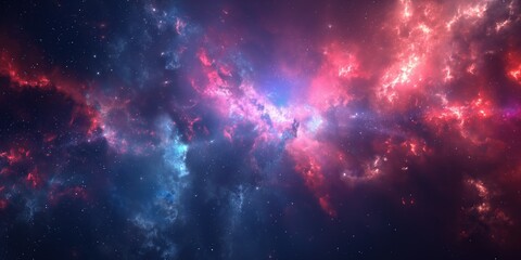 Naklejka premium Colorful space galaxy cloud nebula. Stary night cosmos. Universe science astronomy. Supernova background wallpaper created by ai