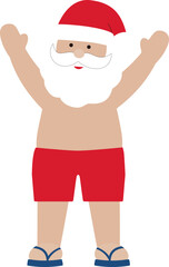 Beach Christmas Santa vector.
Beach summer Santa Claus svg.