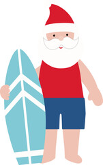 Beach Christmas Santa vector.
Beach summer Santa Claus svg.