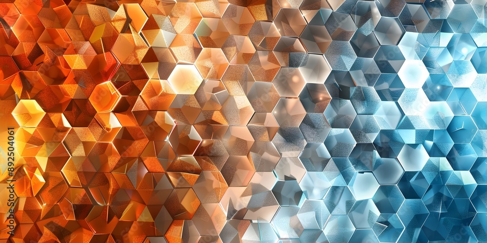Poster abstract background with hexagon pattern in various colors