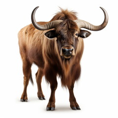 highland cow isolated on white