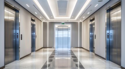 Obraz premium Elevator Doors in Office Building