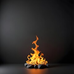 Fototapeta premium Fire mockup background dark