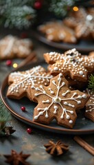 a plate of christmas cookies on a table