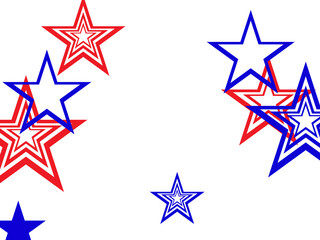 Obraz premium Object fountain organized from random sparcle star pictographs as fireworks.