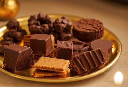 Chocolate Delights: A Plate of Decadent Chocolate Desserts