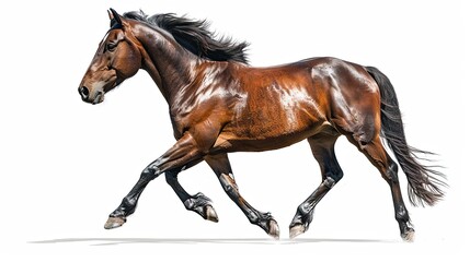 Obraz premium a horse full body shot, looking forward, walking,