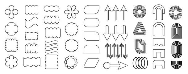 Brutalism colorful Y2K shapes. Brutal figure. Brutalist modern contemporary figure. Abstract geometric shapes and icons. Swiss design aesthetic.