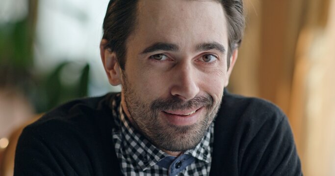 Fun loving middle-aged man planning a joke