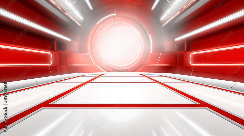 Wall mural illustration of a red and white abstract background for use in professional slideshows, presentation