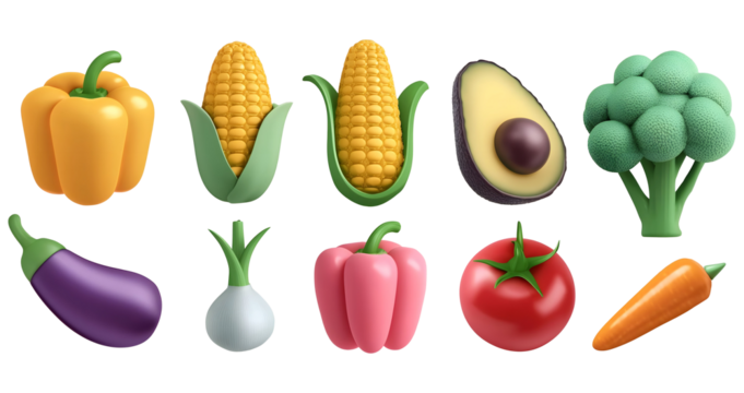 Colorful Fresh Produce Floating in Mid-Air