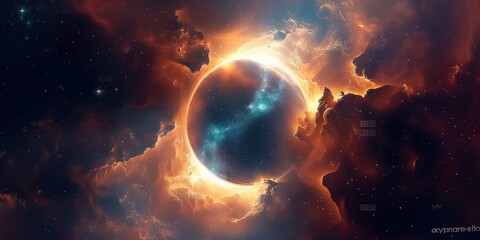 Obraz premium Colorful space galaxy cloud nebula. Stary night cosmos. Universe science astronomy. Supernova background wallpaper created by ai