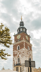 Obraz premium Krakow city center on the morning. Travel to poland concept.